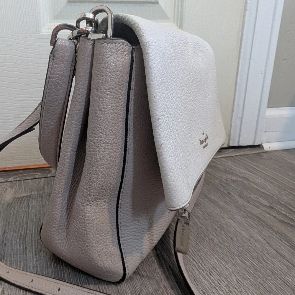 Kate Spade Leila Pebbled Leather Flap Shoulder Bag.
